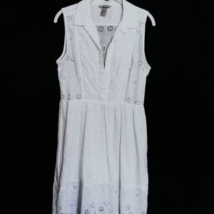 White Mini Sun Dress with Pockets